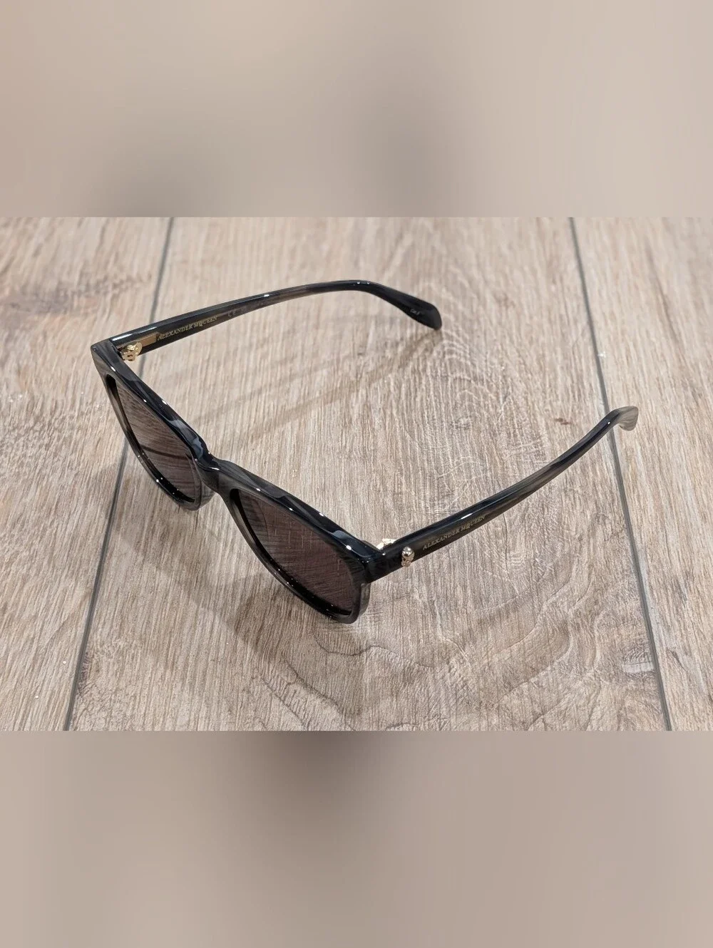 $345 Mens Alexander McQueen Square 54mm Sunglasses Gray/Brown